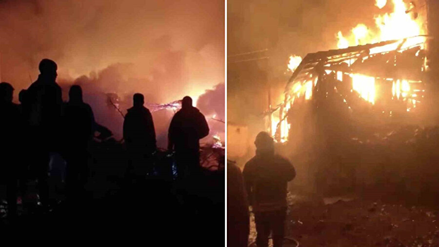 Çorum'da alevlere teslim olan 3 ev küle döndü. 