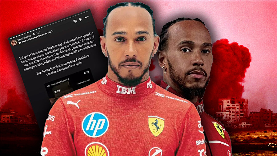 Gazze'de ateşkes kararının ardından Lewis Hamilton'dan paylaşım: Filistinliler yeniden umut edebilir