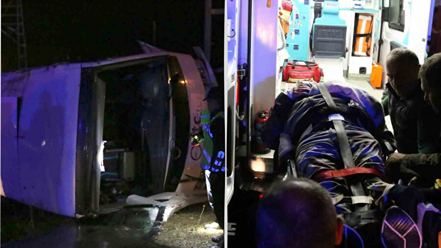 Kastamonu'da feci kaza: Midibüs devrildi, 24 kişi yaralandı