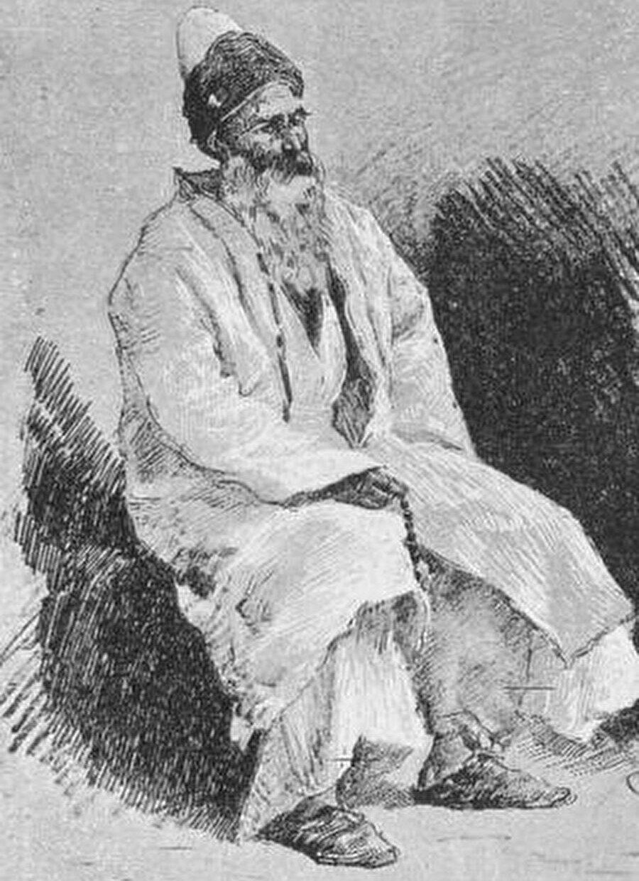 Bir derviş gravürü.