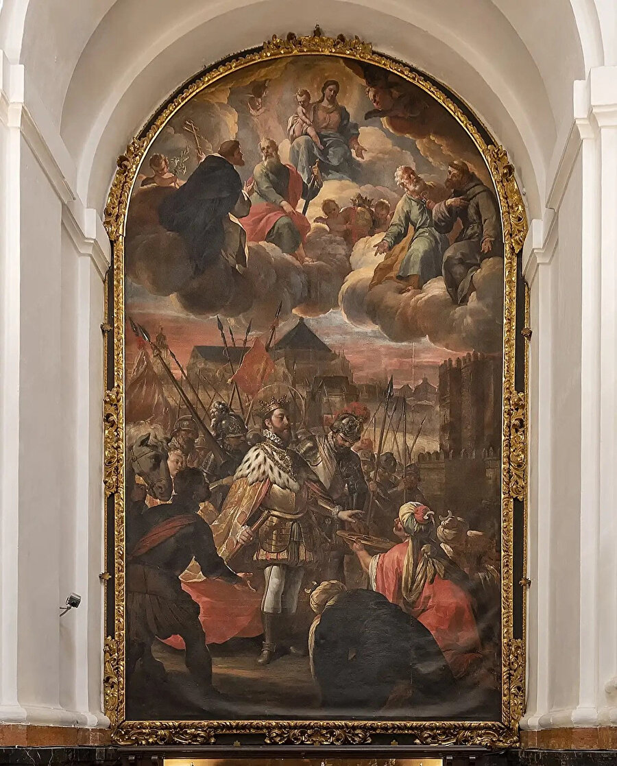 Aziz Ferdinand III tarafından Kurtuba'nın alınması, Antonio Palomino'nun 1712 tarihli eseri, Kurtuba Camii'ndeki Aziz Teresa Şapeli.