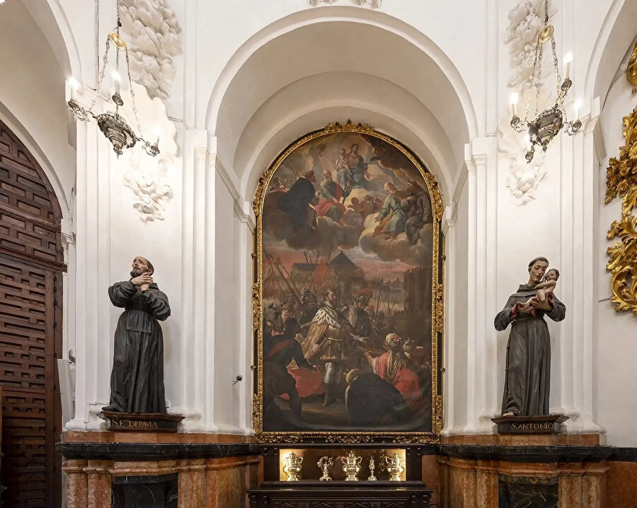 Tabloda, şehrin anahtarlarının Emevîler tarafından Aragon Prensi Ferdinand’a teslim edildiği görülüyor.