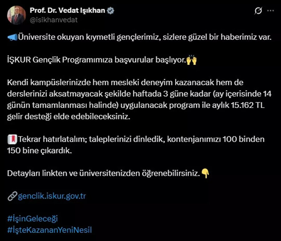 İŞKUR Gençlik Programı