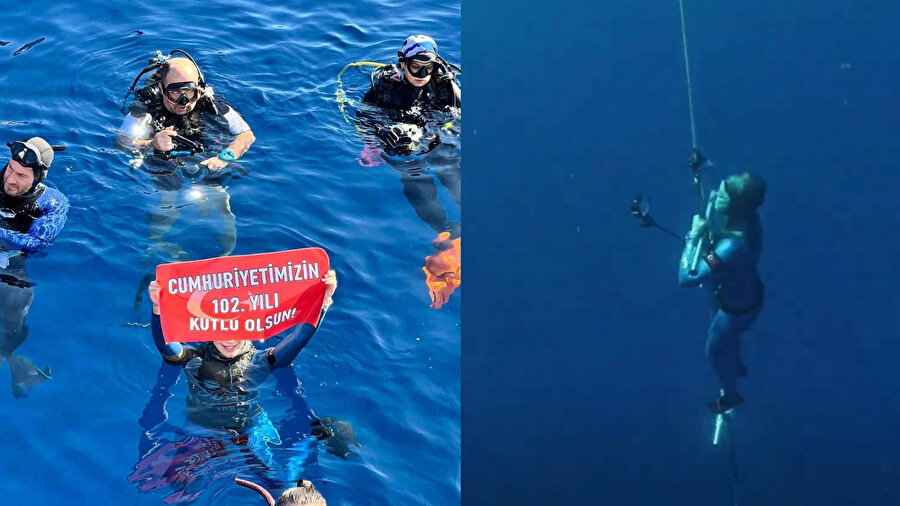 Gazze için dalış yapan Şahika Ercümen, dünya rekoru kırdı