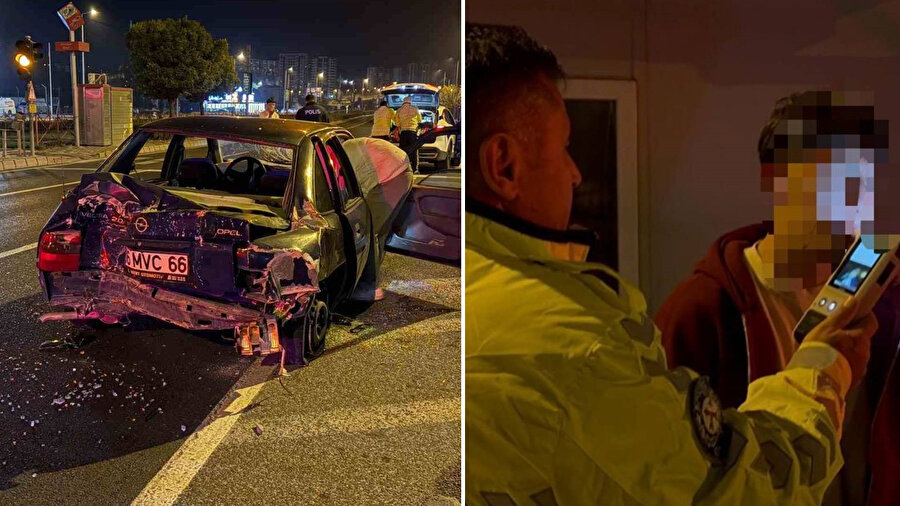 Kayseri’de korku dolu anlar: Alkollü sürücü tramvay durağına daldı