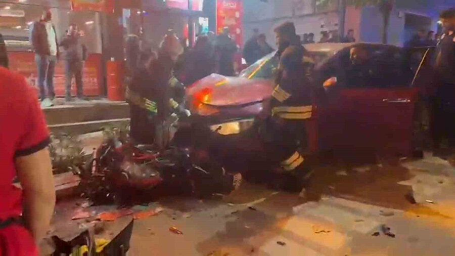 Tekirdağ'da şerit ihlali 7 aracı birbirine kattı: İki yaralı