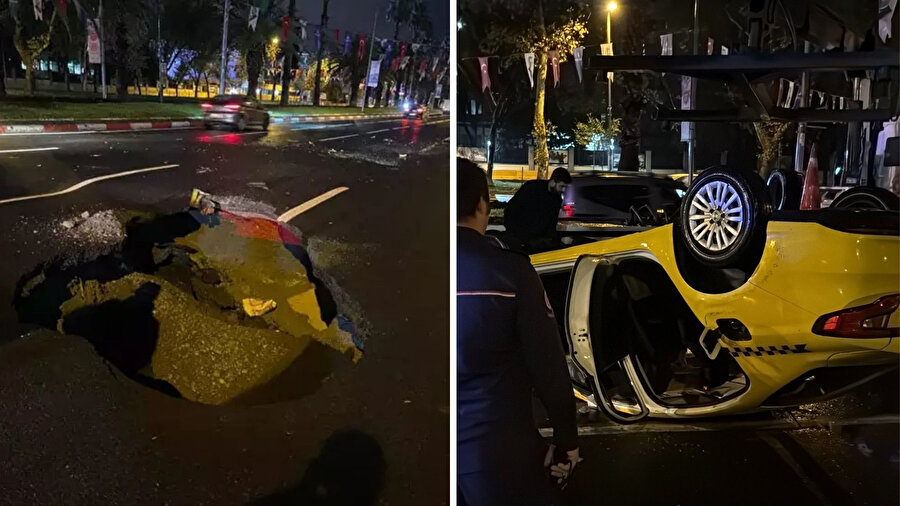 Vatan Caddesi'nde yol çöktü