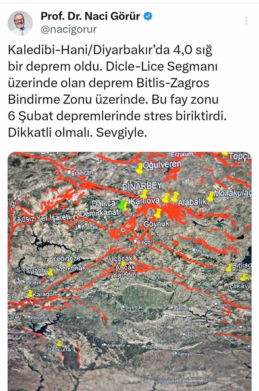Naci Görür'den ilk Diyarbakır depremi yorumu