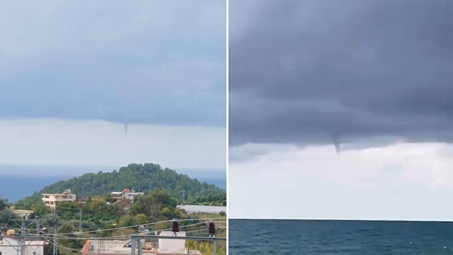 Alanya’da denizde hortum çıktı.