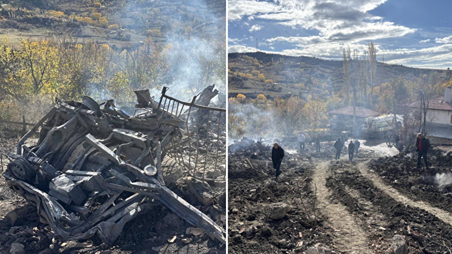 Çankırı'da çıkan yangında 6 evle 1 ahır kullanılamaz hale geldi.