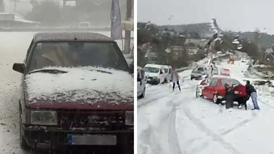 Muğla'da dolu yağışı: Seydikemer ilçesi beyaza büründü