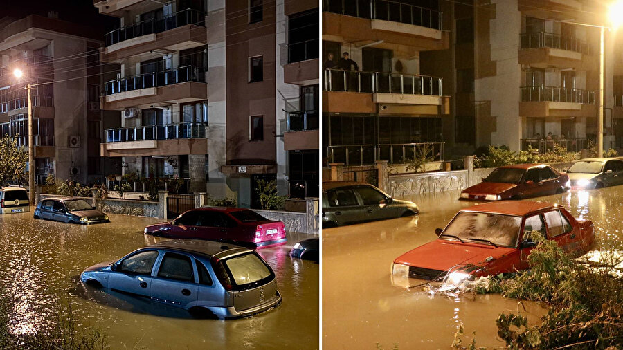 Bergama’da sağanak felakete dönüştü: Sokaklar göle döndü, araçlar suda mahsur kaldı