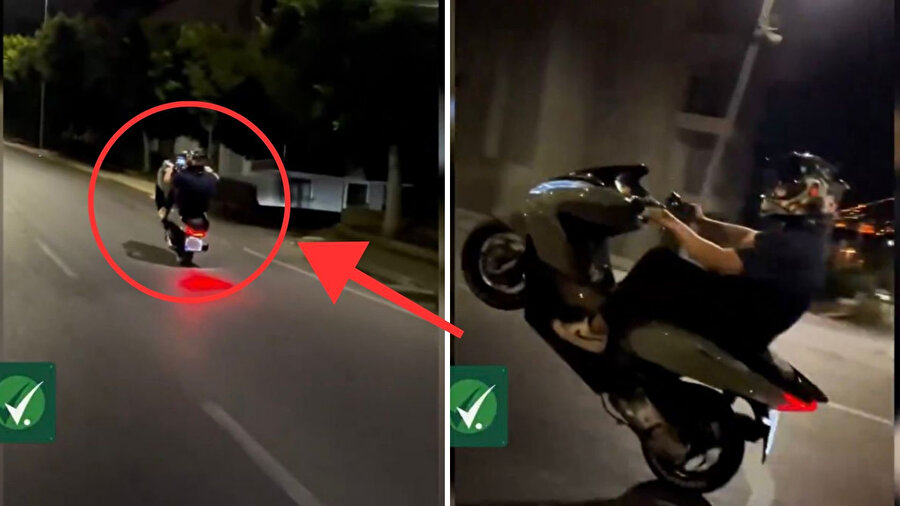 Trafik güvenliğini tehlikeye düşüren motosiklet sürücüsüne ceza