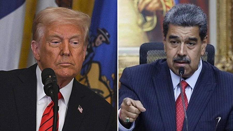 ABD Başkanı Donald Trump(solda), Venezuela lideri Nicolás Maduro(sağda)