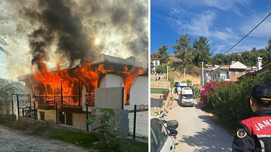  Evi yaktı iki jandarmayı yaraladı