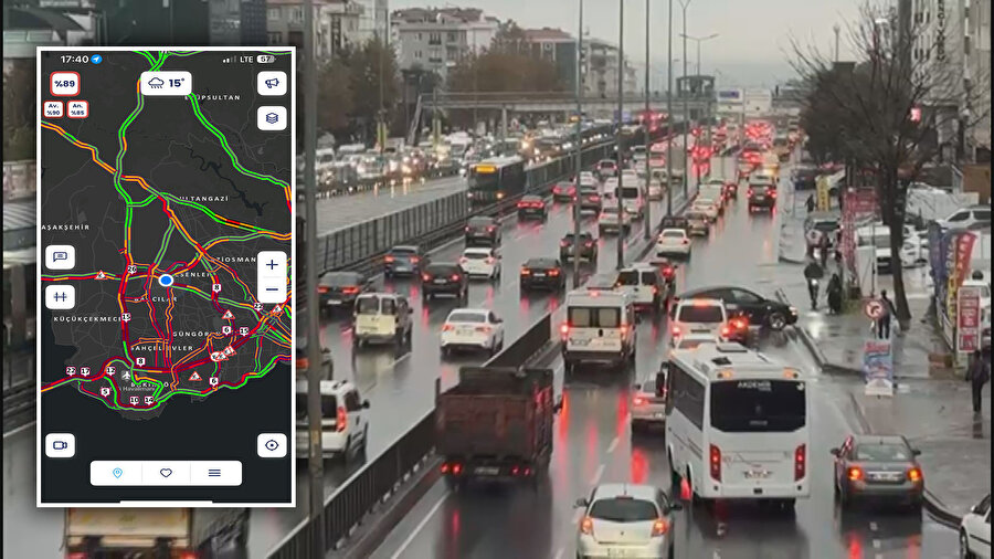 Yağmur İstanbul trafiğini felç etti: Sürücüler D-100’de saatlerdir bekliyor