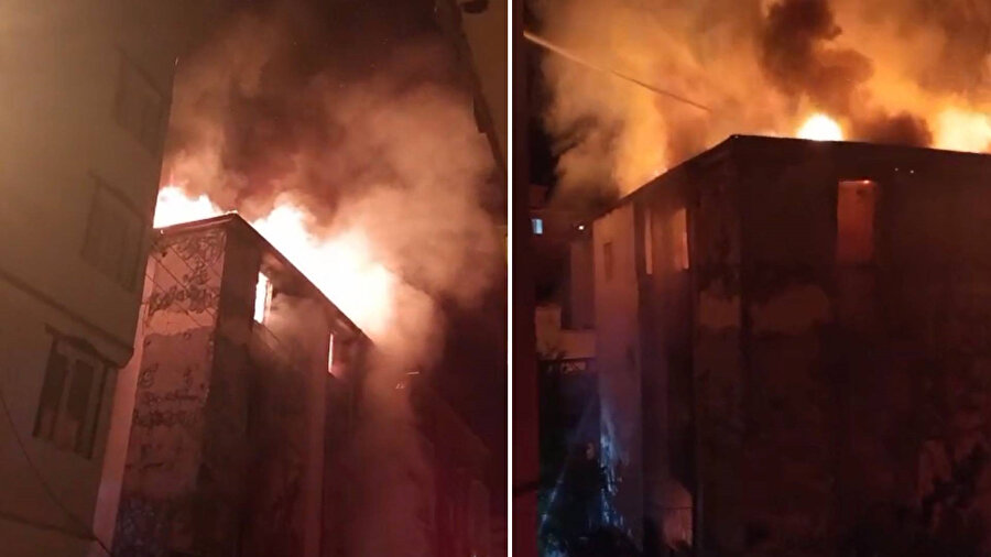 Gaziantep'te yangın paniği: Geceyi alevler sardı... 3 katlı apartman alev alev yandı