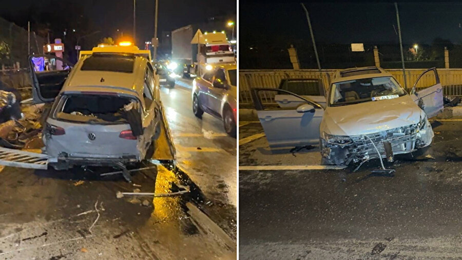 Avcılar’da korkunç kaza: Kontrolden çıkan otomobil yan yola uçtu, iki yaya ağır yaralı