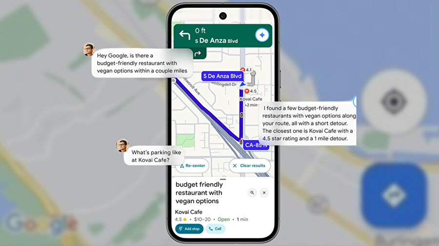 Google haritalar Gemini