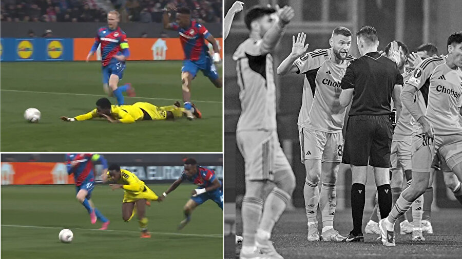 Plzen-Fenerbahçe maçında hakemden skandal karar: Jhon Duran penaltı bekledi | Fenerbahçe'den tepki paylaşımı