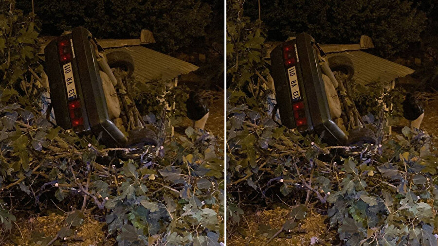 Otomobil takla atıp, eve çarptı sürücü öldü. 