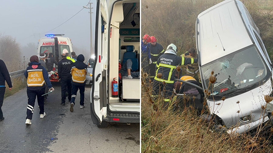 Kütahya'da korkunç kaza: Hafif ticari araç su kanalına uçtu