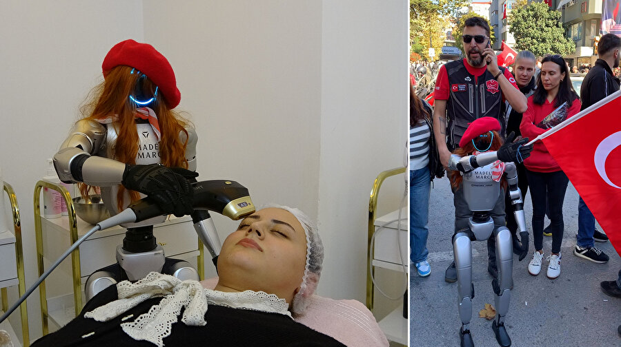 Robotlar güzellik uzmanlarının da işini aldı: ‘Robot çalışan’ Marcelx mesaiye başladı!
