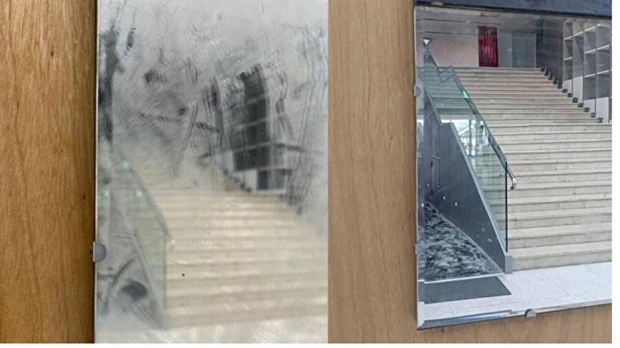 Müzede temizlik yapan gönüllü tarafından “kirli” sanılarak tuvalet kâğıdıyla silindi.