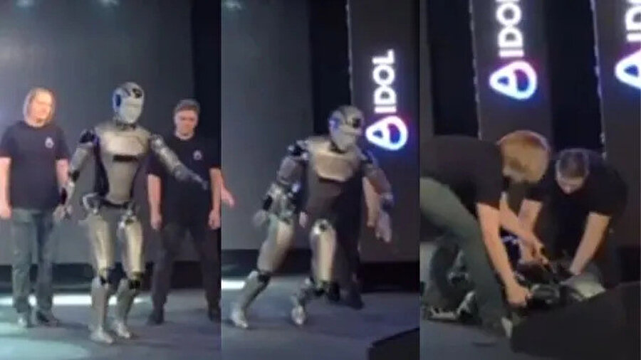 Rusya’nın insansı robotu AIdol tanıtımda sahnede devrildi