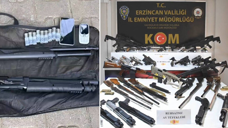  Erzincan merkezli 5 ilde silah ticareti operasyonu