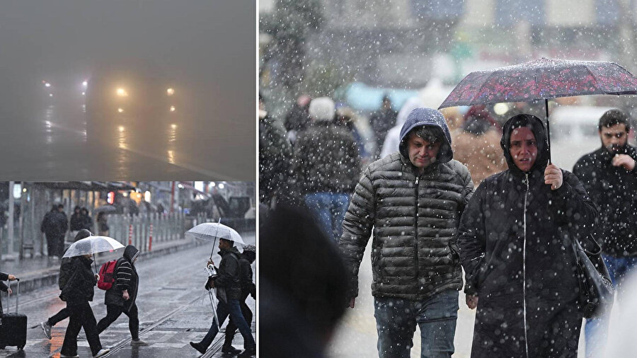 Sağanak, kar ve pus uyarısı