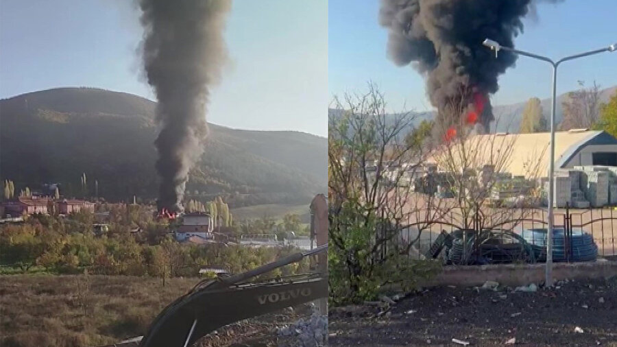 Amasya’da plastik çadır depo alev alev yandı: Metrelerce görüldü