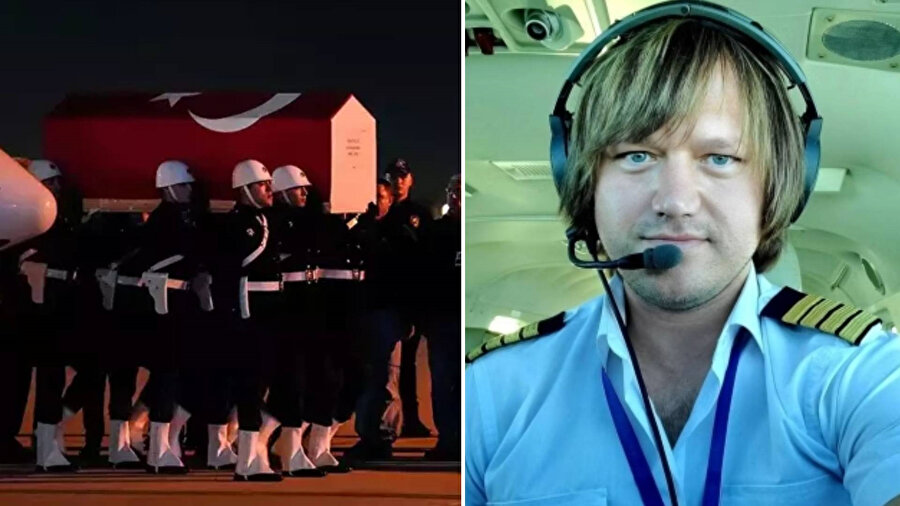 Görev başında şehit olan pilot Hasan Bahar’ın naaşı Türkiye’ye getirildi
