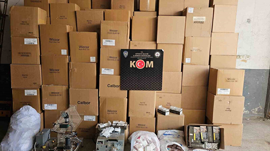 Kütahya’da 688 bin 640 adet makaron ele geçirildi