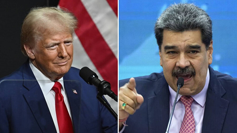 ABD Başkanı Donald Trump(solda), Venezuela Devlet Başkanı Nicolás Maduro(sağda)