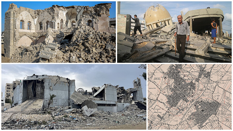 İsrail, Gazze Şeridi'ne uyguladığı soykırım sırasında sadece sivilleri katletmekle, evleri yapıları yıkmakla kalmadı, bölgedeki tarihî yapıyı da hedef aldı.