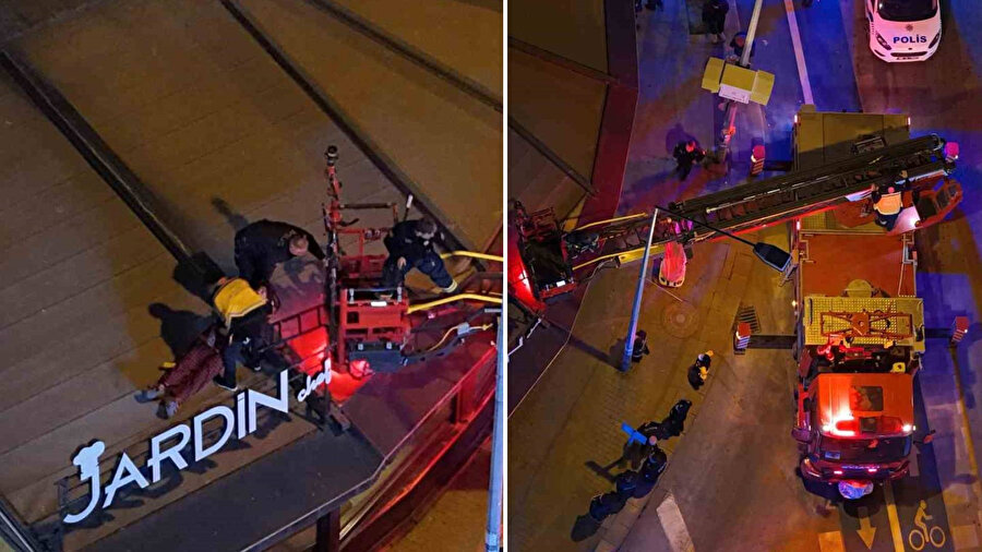 Eskişehir’de film gibi olay: Apartın 2’nci katından kafenin tentesine düştü