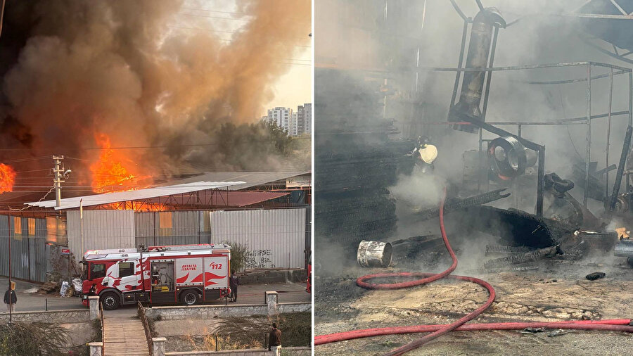 Antalya’da mobilya atölyesi alev alev yandı: Makineler kullanılamaz hale geldi... 10 milyon TL’lik hasar