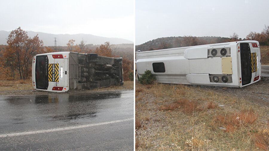 Konya'da feci kaza | Öğrenci servisi devrildi: 29 yaralı