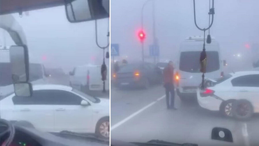 Ankara’da yoğun siste zincirleme kaza 