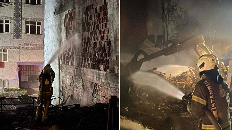 Küçükçekmece'de geri dönüşüm tesisinde yangın