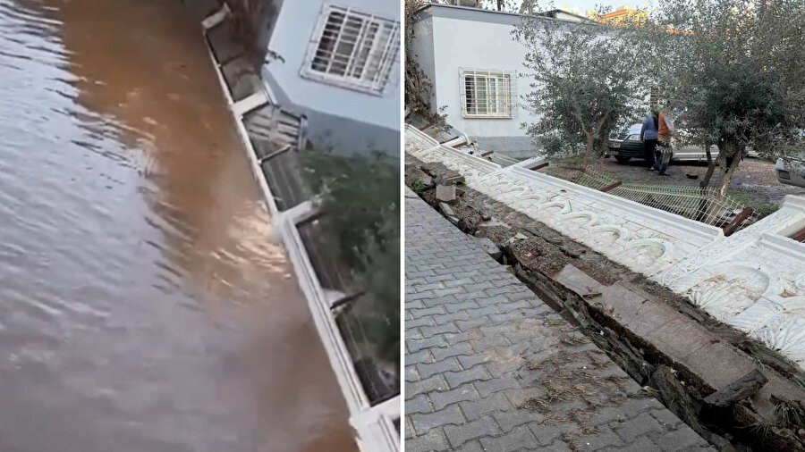 ​Mersin’de su borusu patladı: Tarsus’taki sitelerin istinat duvarı çöktü