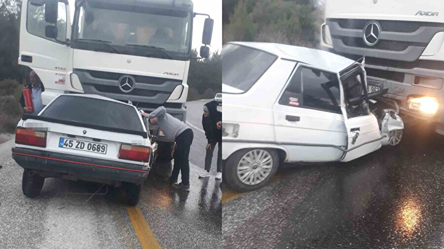 ​Akhisar’da feci kaza: kamyon ve otomobil çarpıştı! Bir ölü, bir ağır yaralı