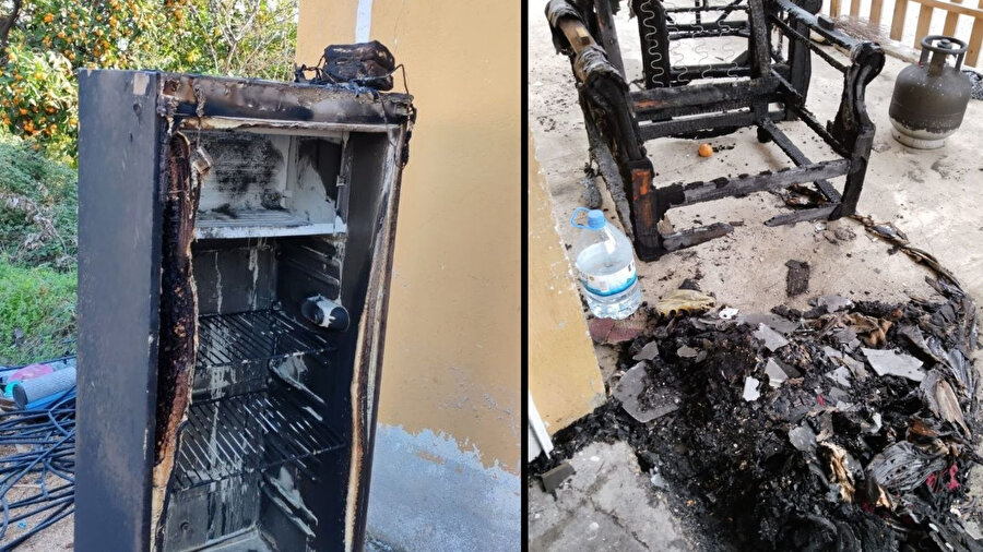 Buzdolabının kablosundan çıkan yangın