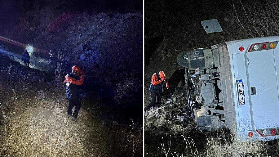Siirt’te maden işçilerini taşıyan midibüs uçuruma yuvarlandı.