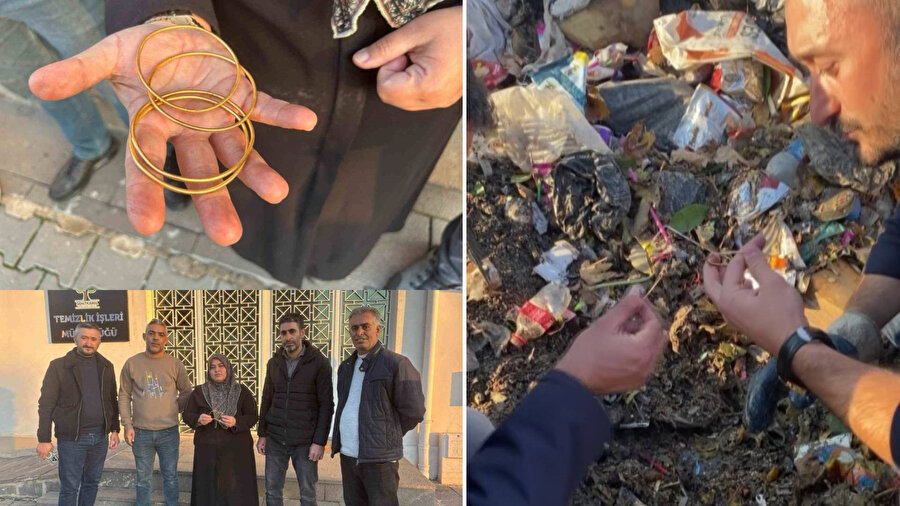 Düşürdüğü 40 gram altın 40 tonluk çöplükte bulundu.