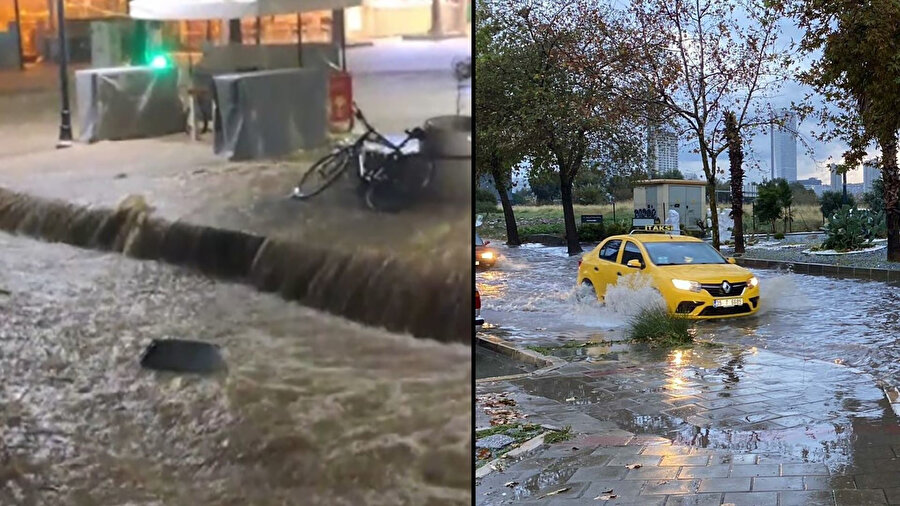İzmir sular altında kaldı: Sağanak şehri felç etti! Sürücüler trafikte ilerlemekte güçlük çekti