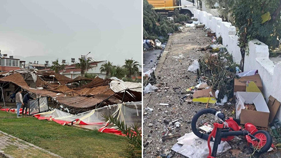 Akdeniz'de hortum faciası: İş yerleri ve evler zarar gördü! Hasar sabah ortaya çıktı