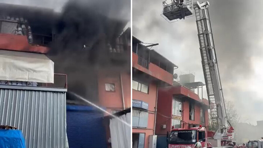 ​Başakşehir'de plastik imalathanesinde yangın çıktı, çok sayıda görevli bölgede
