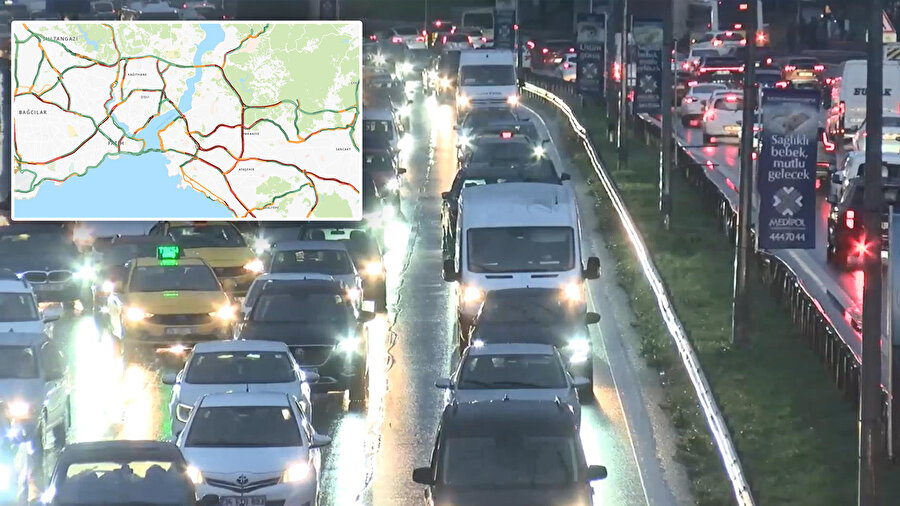 İstanbul trafiği yağışla kilitlendi: Yoğunluk sabah yüzde 78’e çıktı!